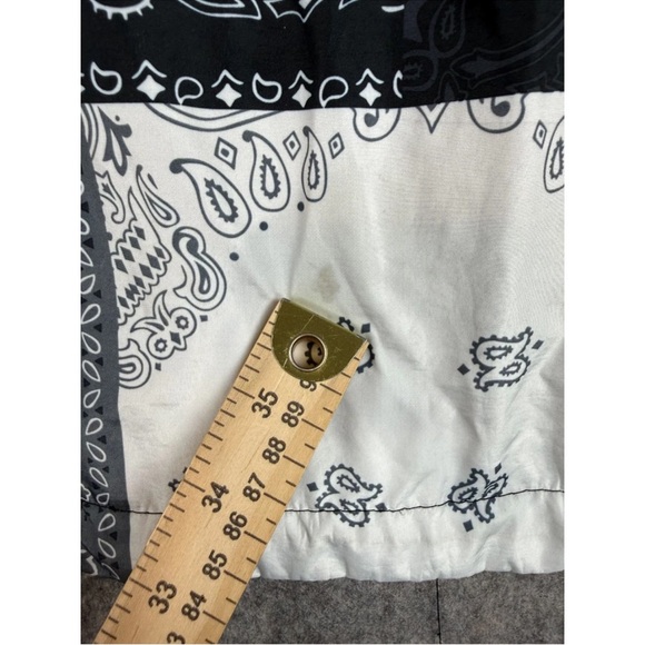 Fashion Nova Jacket Men's 2XL Black White Paisley Colorblock Hooded Full Zip - Picture 9 of 11